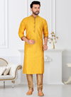 Yellow Colour Rangbaaz Vol 20 Designer function wear Stylish Dupion Silk Readymade Mens Kurta Payjama Collection 2028